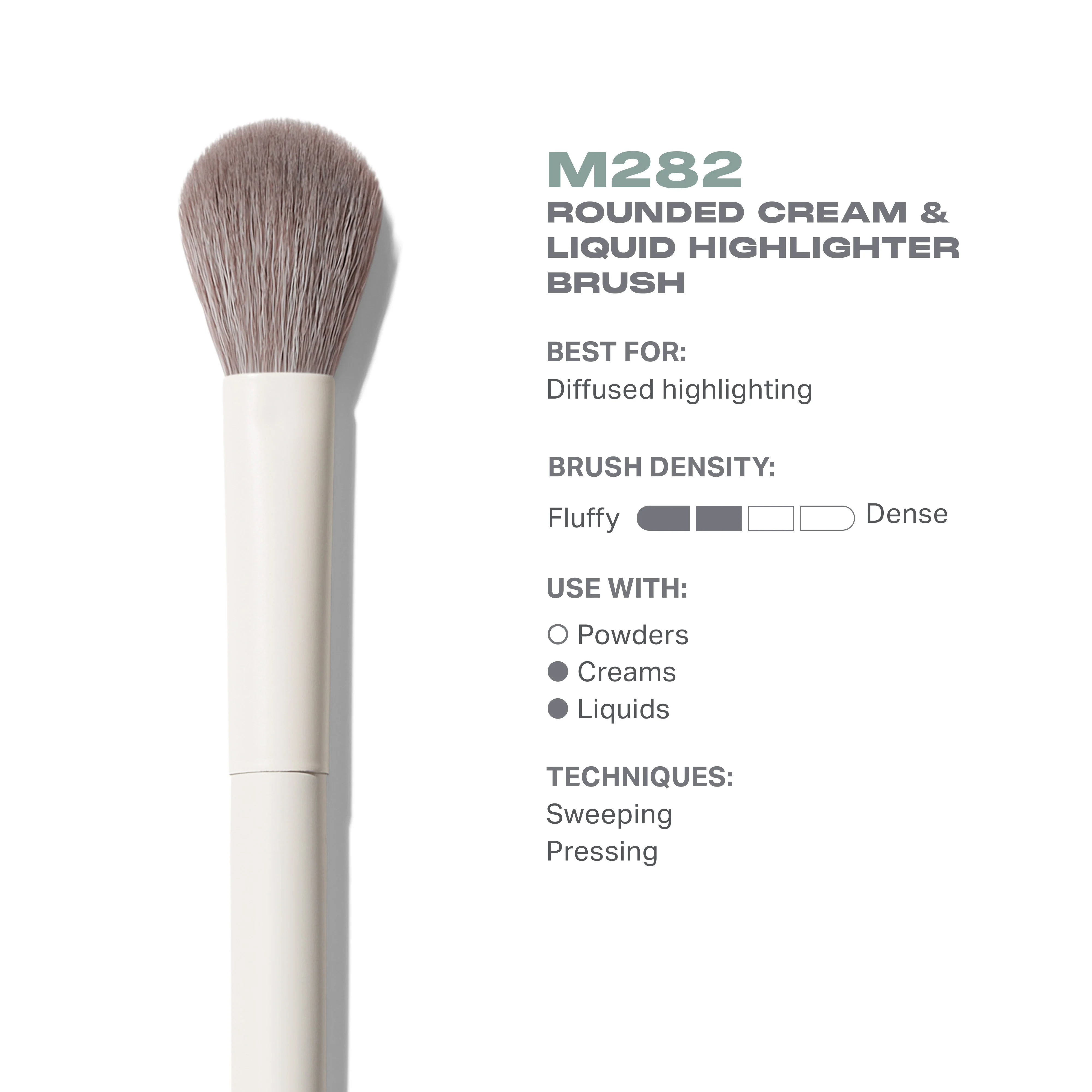 M282 Rounded Cream & Liquid Highlight Brush - Image 3