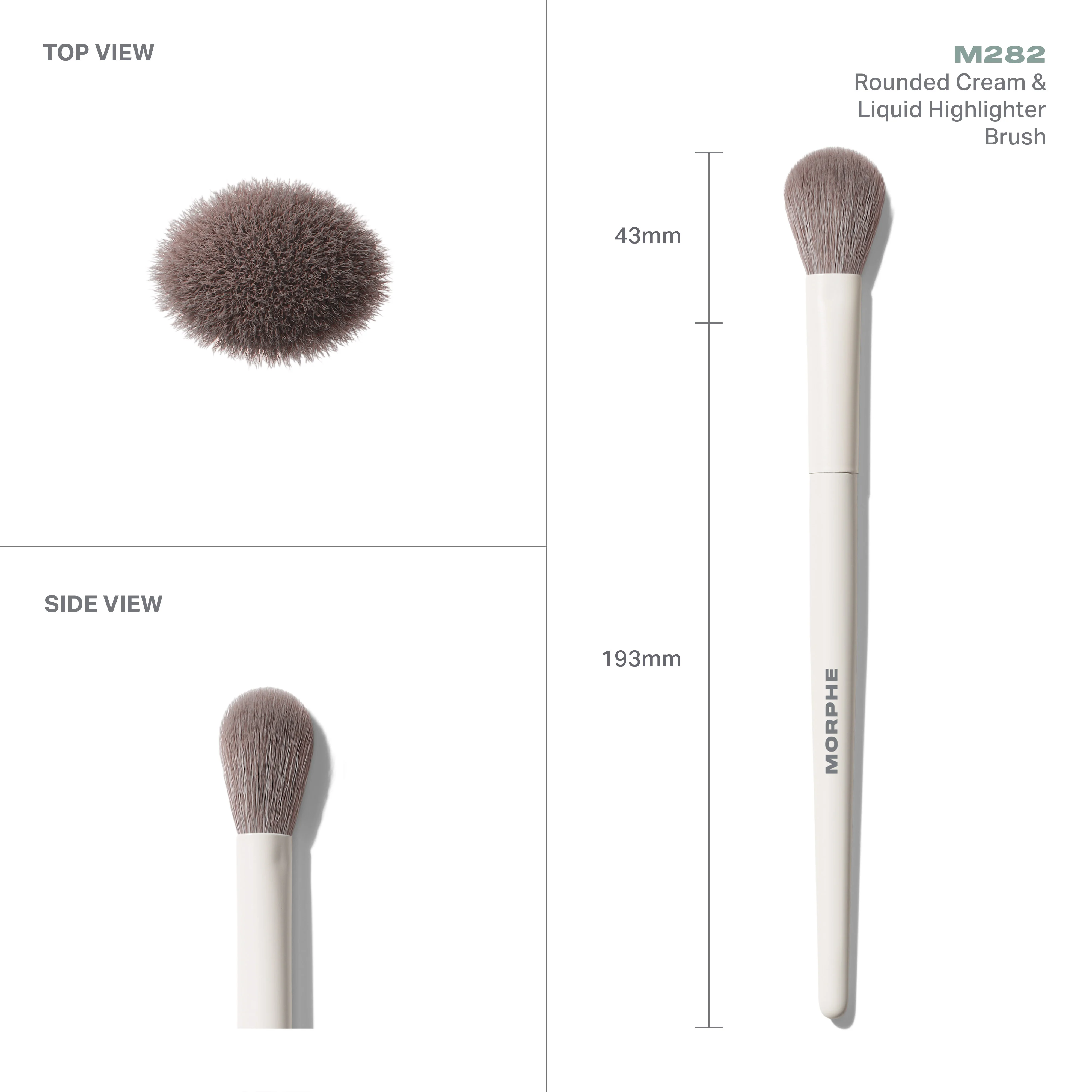 M282 Rounded Cream & Liquid Highlight Brush - Image 4