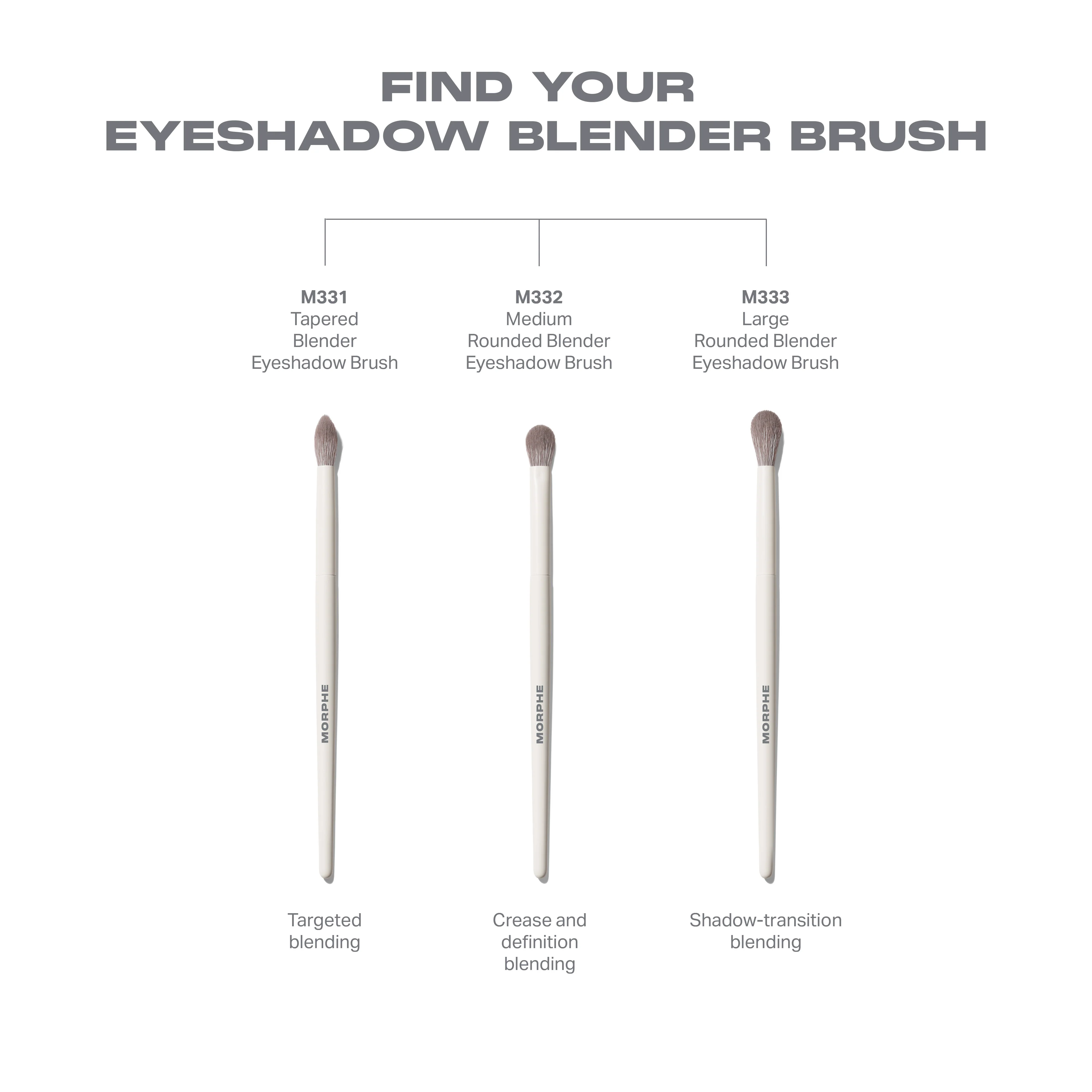 M333 Large Rounded Blender Eyeshadow Brush - Image 5
