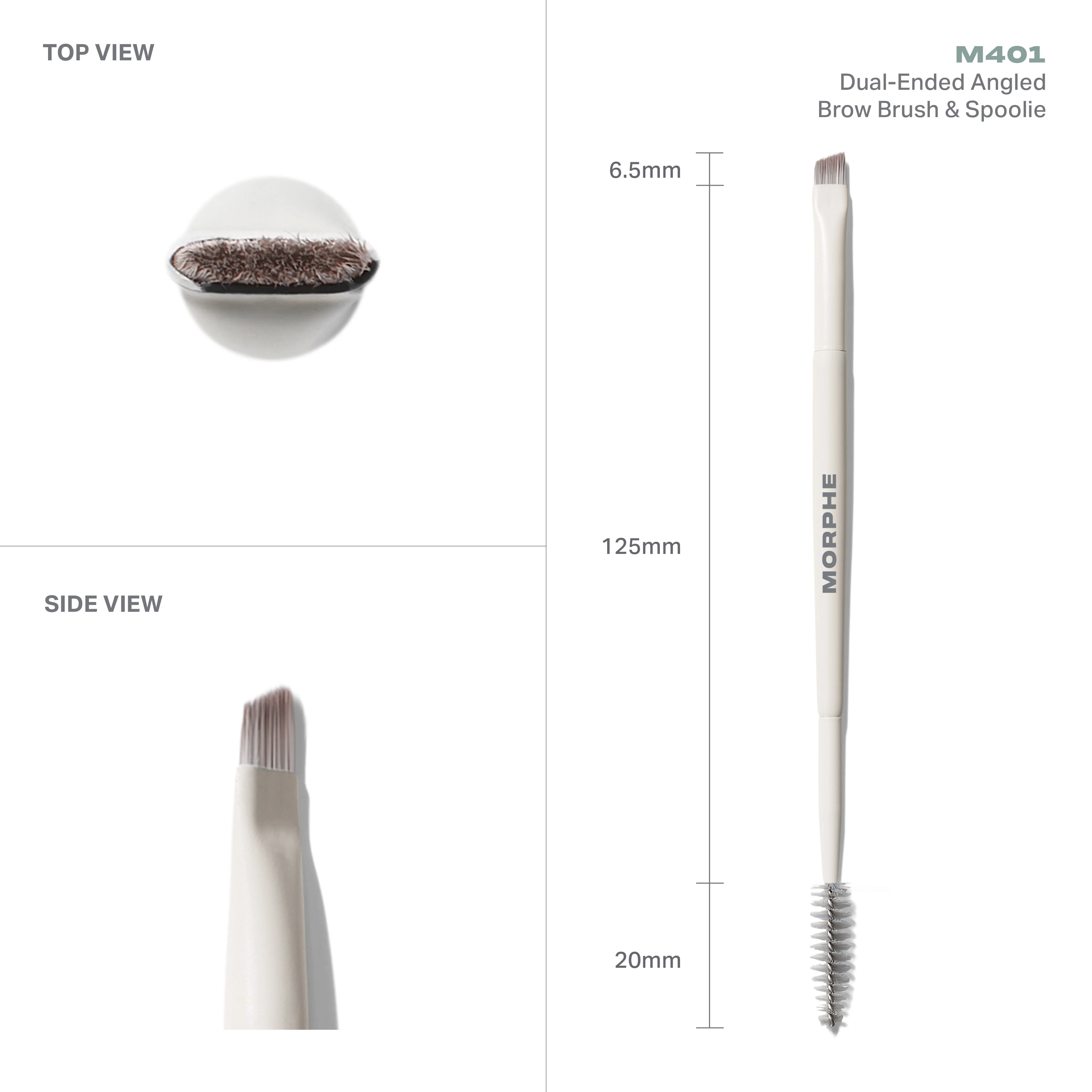 M401 Dual-Ended Angled Brow Brush & Spoolie - Image 4