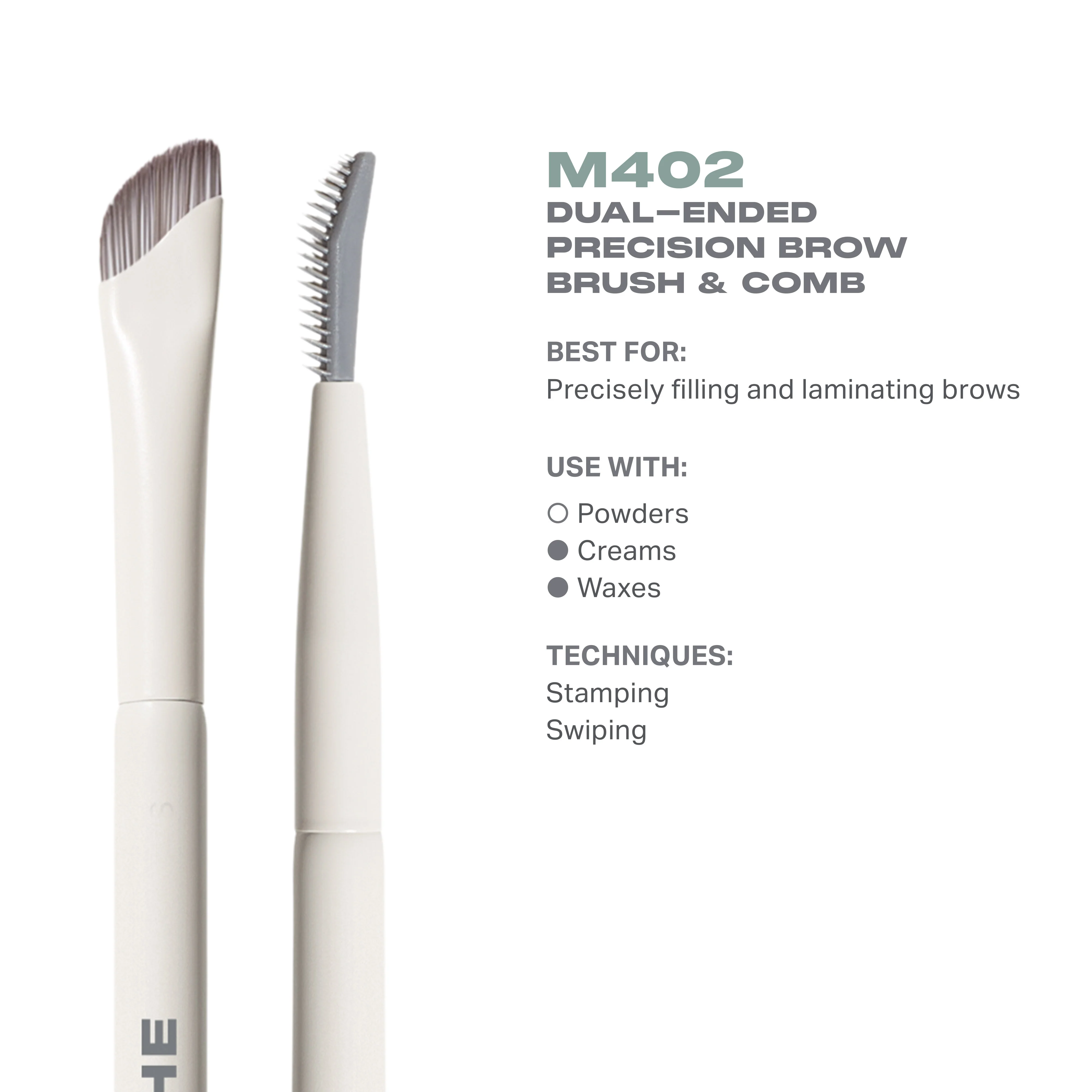 M402 Dual-Ended Precision Brow Brush & Comb - Image 3